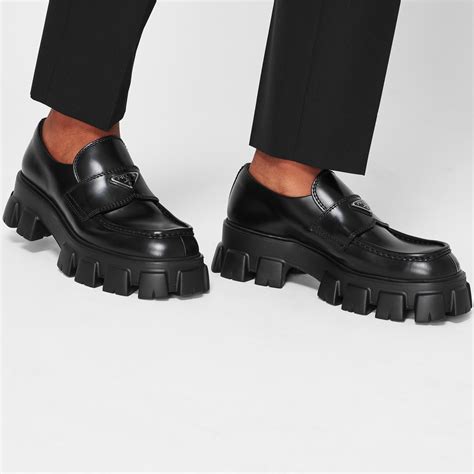 prada stretch loafer men|Prada monolith loafer.